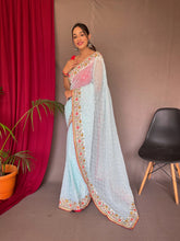 Pure Georgette Sequence Work Saree